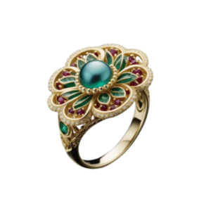 Gold-Toned Ring with Crystal Stone